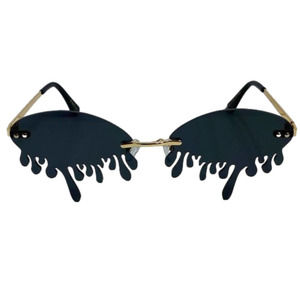 6071 | Black Rimless Drip Novelty Sunglasses